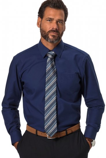 JP1880 Shirt Business Long Sleeve Navy - Srajce - Moške srajce za Močnejše Postave