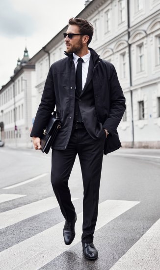 JP1880 Kelto Flexnamic Business Suit Black - Obleke - Velike številke oblek za moške