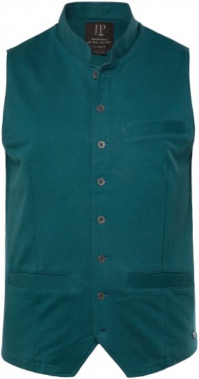 JP1880 Mottled Stretch Knit Stand-up Collar Vest Turquoise Blue - Svečana oblačila - Praznična in svečana oblačila – Praznujte elegantno in udobno