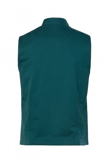 JP1880 Mottled Stretch Knit Stand-up Collar Vest Turquoise Blue - JP1880 - JP1880 Moška Oblačila Velike Velikosti