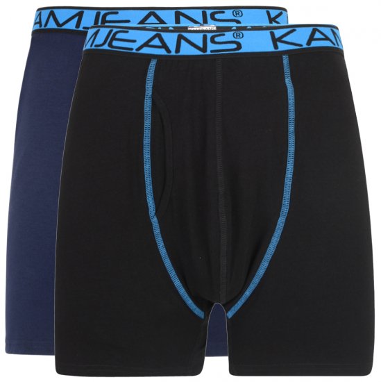 Kam Jeans Boxershorts Black and Navy 2-Pack - Spodnje perilo & kopalne hlače - Moško Spodnje Perilo za močnejše postave