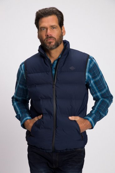 JP1880 Quilted Gilet Stand-up Collar Navy - Jakne - Moške bunde za Močnejše Postave