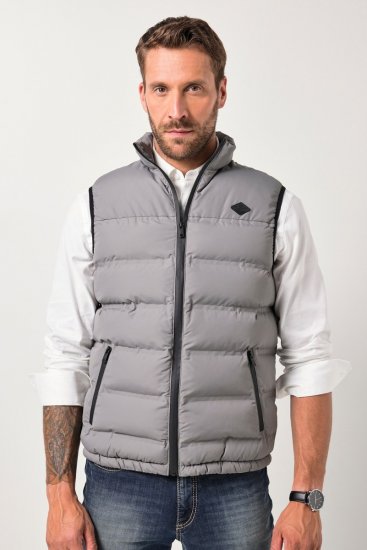 JP1880 Quilted Vest Outdoor Stand-up Collar Grey - Jakne - Moške bunde za Močnejše Postave