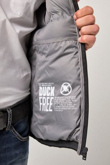 JP1880 Quilted Vest Outdoor Stand-up Collar Grey - Jakne - Moške bunde za Močnejše Postave