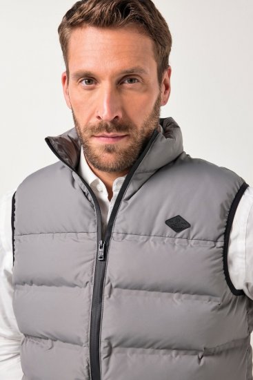 JP1880 Quilted Vest Outdoor Stand-up Collar Grey - Jakne - Moške bunde za Močnejše Postave