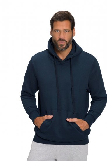 JAY-PI Hoodie with Soft Brushed Interior Navy - Puloverji & jopice - Moški Puloverji & Jopice za Močnejše Postave