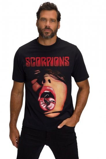 JP1880 Scorpions Graphic Comfort Fit Band T-Shirt Black - Kratke Majice - Moške kratke majice za močnejše postave