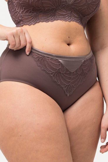 Ulla Popken 811602 Spodnjice s čipko Rjava - Spodnjice - 