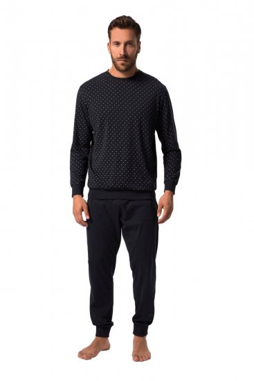JP1880 Pyjamas Two-piece Long Sleeve and Long Trousers Navy - Spodnje perilo & kopalne hlače - Moško Spodnje Perilo za močnejše postave