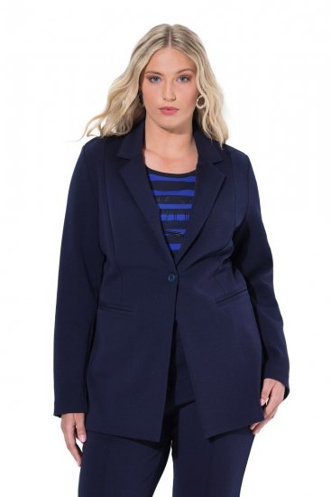 Ulla Popken 812754 Suknjič iz džersija punto di Roma Temno modra - Blazer - Blazerji v velikih velikostih za ženske