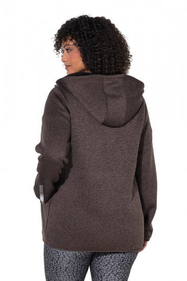 Ulla Popken 812880 Pletena flis jakna s teddy flisom Taupe - Oblačila iz flisa - 