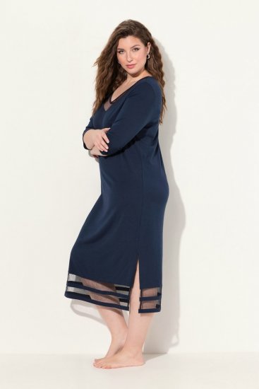 Ulla Popken 815333 Spalna srajca Temno modra - Spalne srajce - 