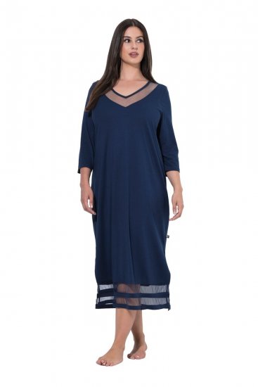 Ulla Popken 815333 Spalna srajca Temno modra - Spalne srajce - 