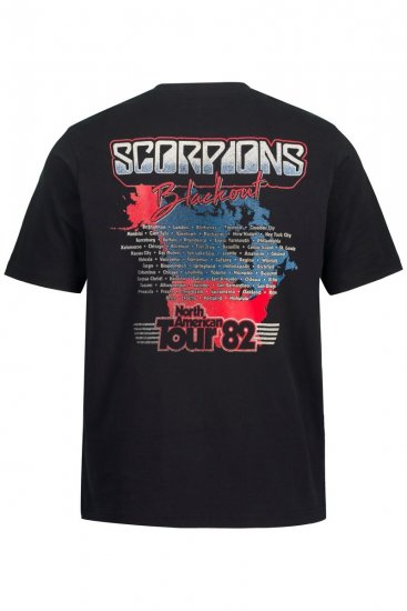 JP1880 Scorpions Blackout Graphic Comfort Fit Band T-Shirt Black - Kratke Majice - Moške kratke majice za močnejše postave