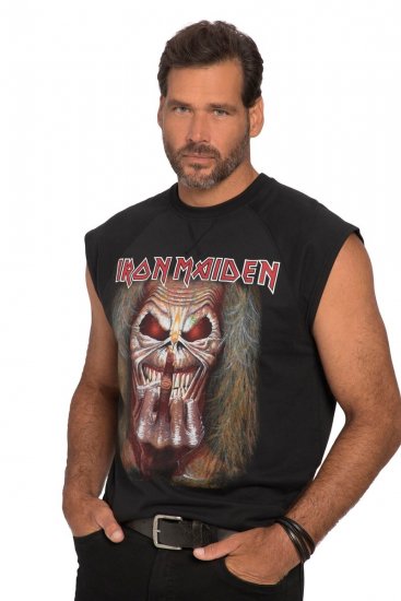 JP1880 Iron Maiden Graphic Comfort Fit Band Tank Top Black - Kratke Majice - Moške kratke majice za močnejše postave