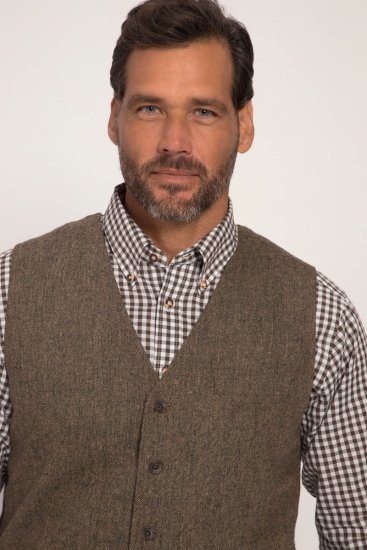 JP1880 Vest Tweed Wool Blend Traditional Light Brown - Obleke - Velike številke oblek za moške