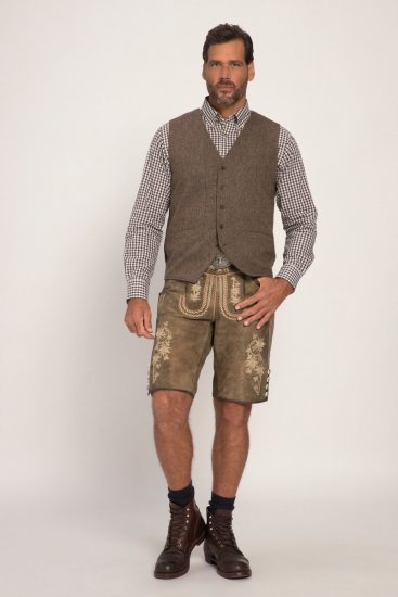 JP1880 Vest Tweed Wool Blend Traditional Light Brown - Obleke - Velike številke oblek za moške