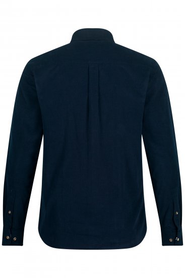 JP1880 Modern Fit Buttoned Collar Cotton Shirt Navy Blue - Srajce - Moške srajce za Močnejše Postave