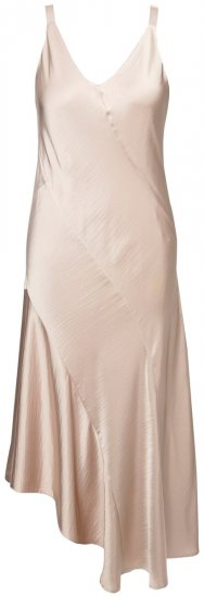 Ulla Popken 820341 Satenasta obleka brez rokavov Taupe - Večerne obleke - Ženske večerne obleke velikih številk
