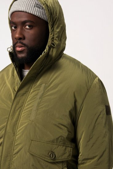 STHUGE Bomber Jacket With Hood Green - Jakne - Moške bunde za Močnejše Postave