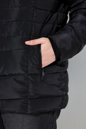 Ulla Popken 820889 Prešit plašč Črna - Plašči - Plašči za ženske večjih velikosti