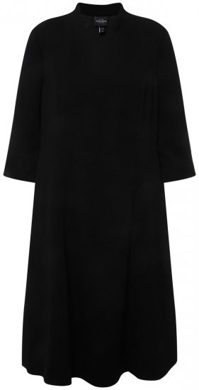 Ulla Popken 823290 Midi obleka z V-izrezom Črna - Midi obleke - Ženske midi obleke večjih velikosti