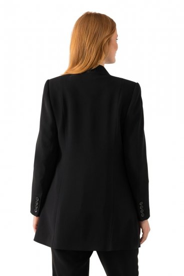 Ulla Popken 823318 Suknjič z ovratnikom pokonci Črna - Blazer - Blazerji v velikih velikostih za ženske