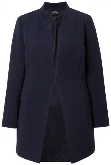 Ulla Popken 823318 Suknjič z ovratnikom pokonci Temno modra - Blazer - Blazerji v velikih velikostih za ženske