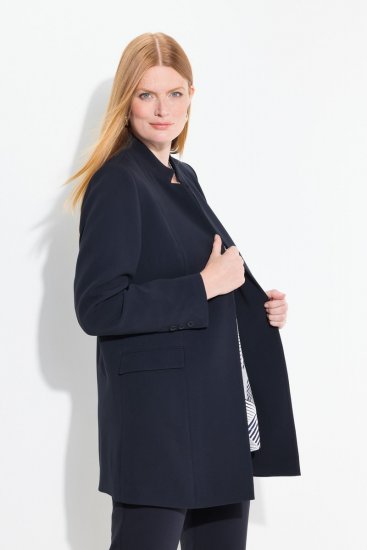 Ulla Popken 823318 Suknjič z ovratnikom pokonci Temno modra - Blazer - Blazerji v velikih velikostih za ženske