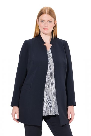 Ulla Popken 823318 Suknjič z ovratnikom pokonci Temno modra - Blazer - Blazerji v velikih velikostih za ženske
