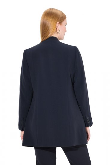 Ulla Popken 823318 Suknjič z ovratnikom pokonci Temno modra - Blazer - Blazerji v velikih velikostih za ženske