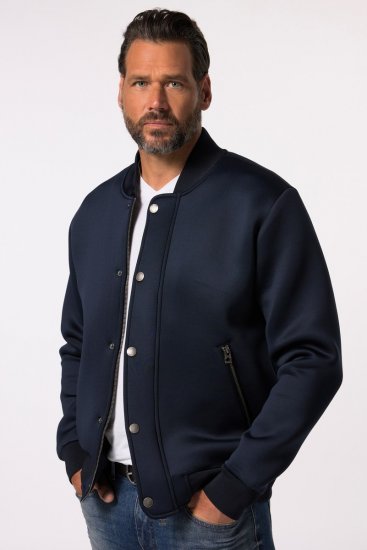 JP1880 College Jacket Scuba Fabric with Zipper Navy - Jakne - Moške bunde za Močnejše Postave