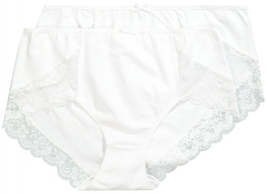 Ulla Popken 824106 Boksarice s čipko 2 kosa Bela - Spodnjice - 