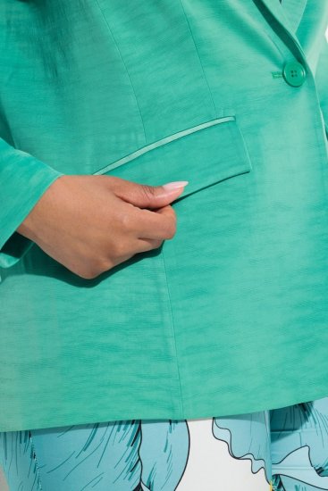 Ulla Popken 826161 Strukturiran suknjič Zelena - Blazer - Blazerji v velikih velikostih za ženske