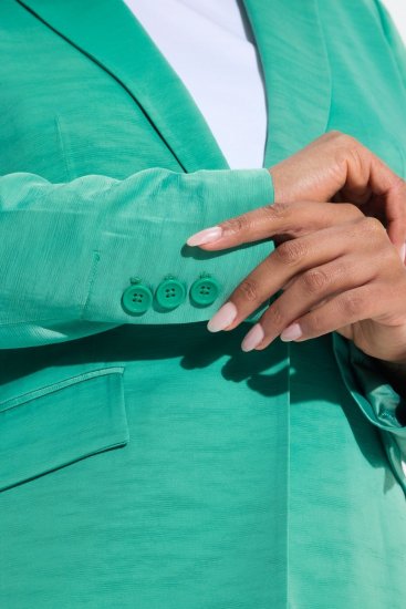 Ulla Popken 826161 Strukturiran suknjič Zelena - Blazer - Blazerji v velikih velikostih za ženske