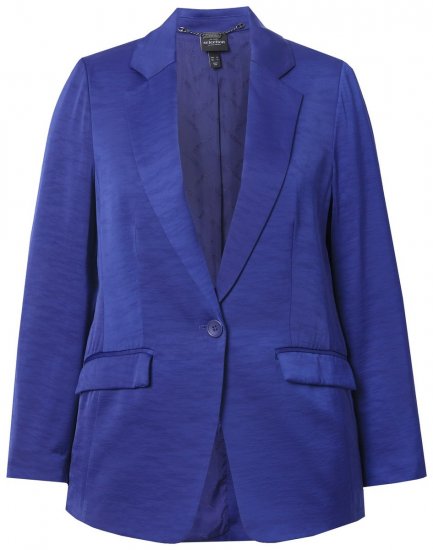 Ulla Popken 826161 Strukturiran suknjič z žepi s pokrovom Temno modra - Blazer - Blazerji v velikih velikostih za ženske