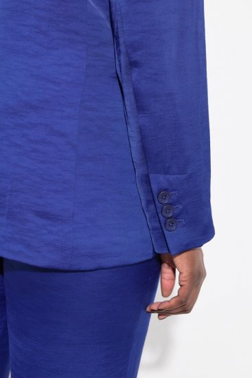 Ulla Popken 826161 Strukturiran suknjič z žepi s pokrovom Temno modra - Blazer - Blazerji v velikih velikostih za ženske
