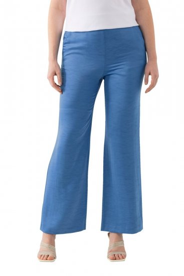 Ulla Popken 826163 Široke hlače za obleko Denim modra - Látkové nohavice - Ženske hlače širokih hlačnic