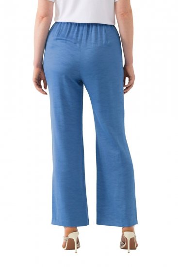 Ulla Popken 826163 Široke hlače za obleko Denim modra - Látkové nohavice - Ženske hlače širokih hlačnic