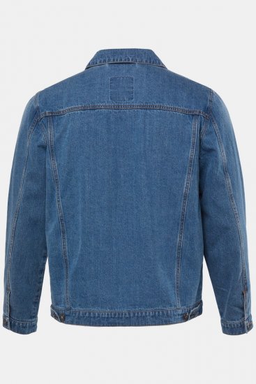 JP1880 826234 Jeans jakna z naprsnimi žepi Denim modra - Jakne - Moške bunde za Močnejše Postave
