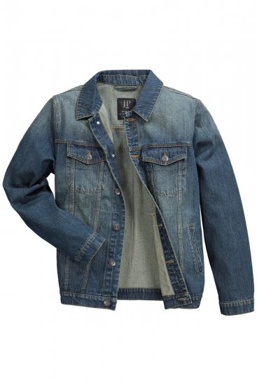 JP1880 Denim Jacket Dark Blue Denim - Jakne - Moške bunde za Močnejše Postave