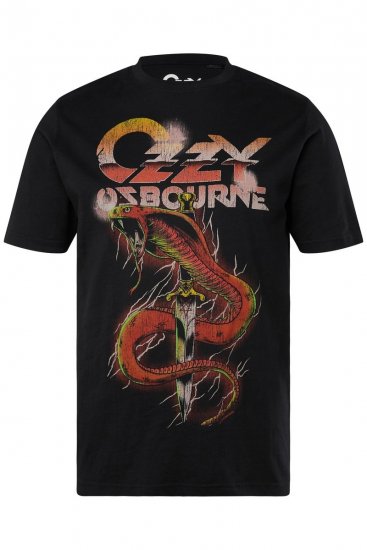 JP1880 Ozzy Osbourne Graphic Band T-Shirt Black - Kratke Majice - Moške kratke majice za močnejše postave