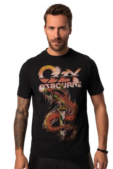 JP1880 Ozzy Osbourne Graphic Band T-Shirt Black - Kratke Majice - Moške kratke majice za močnejše postave