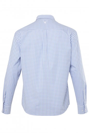 JP1880 Modern Fit Button-Down Collar Long Sleeve Check Shirt Light Blue - Srajce - Moške srajce za Močnejše Postave
