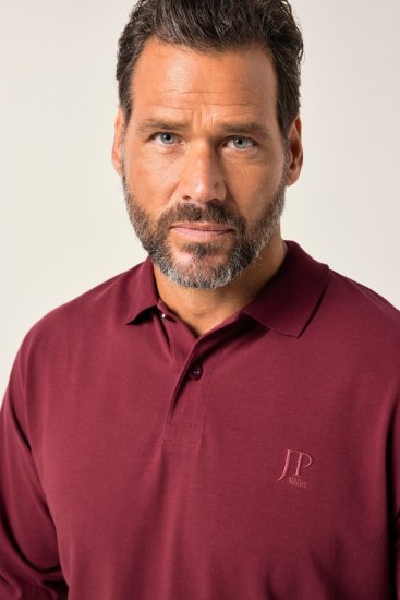 JP1880 Polo Shirt Pique Long Sleeve Red - Polo majice - Moške Polo Majice za Močnejše Postave