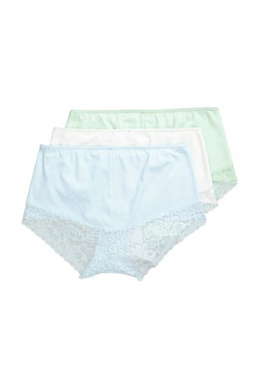 Ulla Popken 827465 Hipster spodnjice s čipko 3 kosa Modra - Spodnjice - 