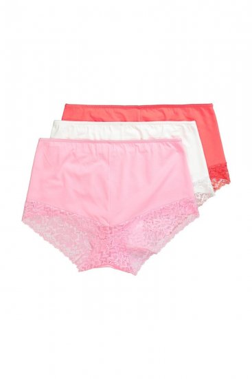 Ulla Popken 827465 Hipster spodnjice s čipko 3 kosa Roza - Spodnjice - 