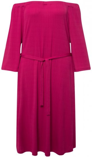 Ulla Popken 827740 Obleka iz jerseyja s 3/4 rokavi Roza - Midi obleke - Ženske midi obleke večjih velikosti