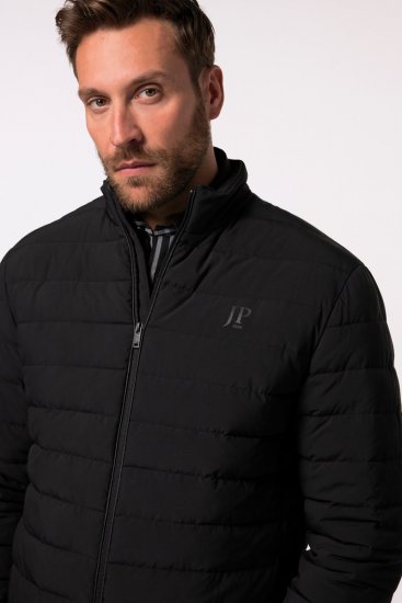 JP1880 Jacket Quilted Stand-up Collar Black - Jakne - Moške bunde za Močnejše Postave