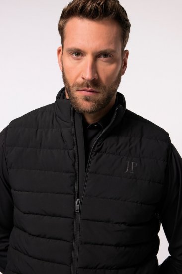 JP1880 Quilted Gilet Stand-Up Collar Black - Jakne - Moške bunde za Močnejše Postave
